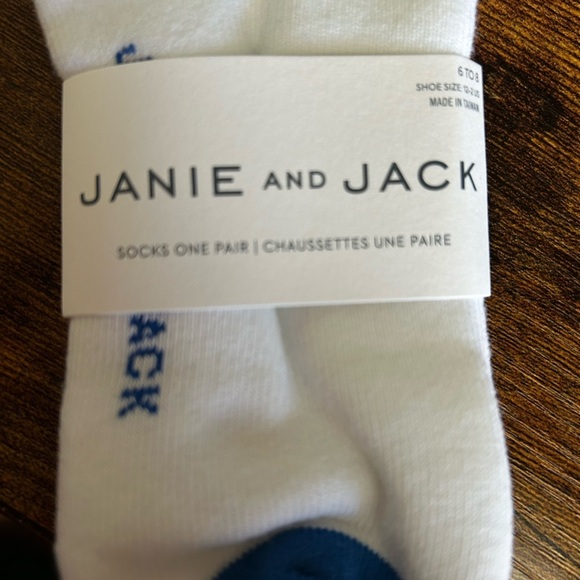 Janie and Jack Striped Blue and White Socks - Picture 2 of 4